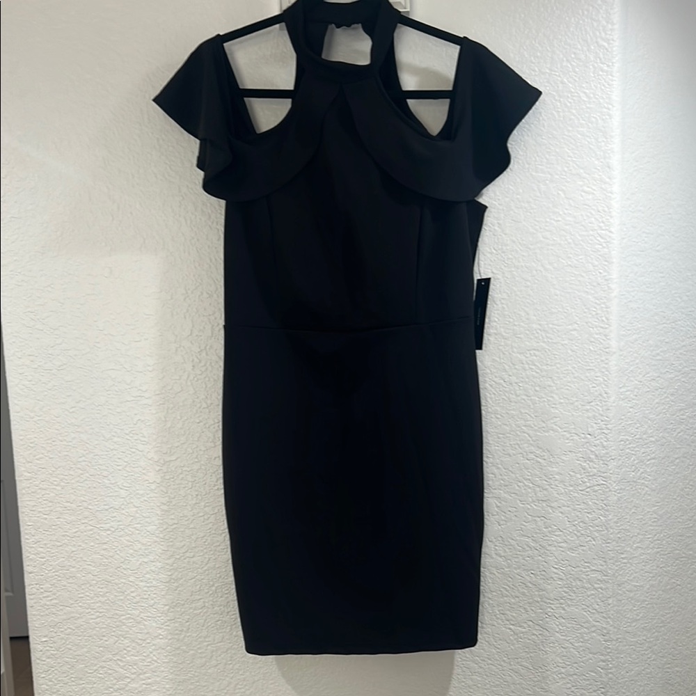 Lulu's Black Mini Dress with Ruffle Detail